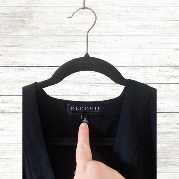 Eloquii Black Flowy Top - Picture 5 of 5